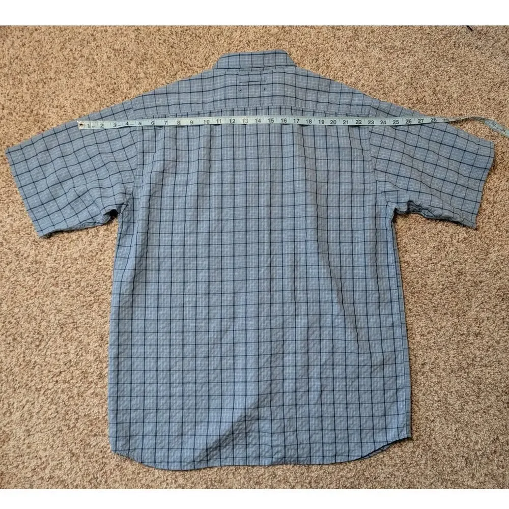 THE NORTH FACE men's Short sleeve, button down shirt, size Medium, Blue Plaid